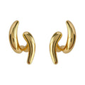 Twisted S Curve Metal Stud Earrings Silver Gold Styles view 5
