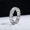 White Gold Tone Round Square Clear Stone Eternity Ring view 2