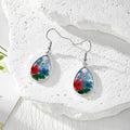 Teardrop Dried Flower Resin Drop Earrings Silver Hooks view 7