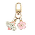 Gold Tone Butterfly Skull and Cherry Blossom Clip Keychains view 8