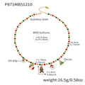 Christmas Charm Necklace Enamel Beads Stocking Tree Santa view 7