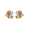 Pearl Star And Moon Double Sided Stud Earrings With Decorative Details view 5
