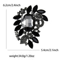 Oval Crystal Leaf Brooch with Faceted Stones for Jackets and Scarves view 6