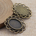 Wavy Edge Oval Pendant Setting 13x18mm in Two Finishes view 4