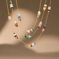 Multicolor Natural Stone Bead Necklace And Bracelet view 3