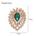 Red Gold Tone Peacock Crystal Two Designs Metal Brooch Pin view 2
