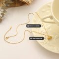 Gold Rectangular Lock Pendant Necklace Twisted Link Chain view 2