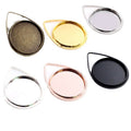 Teardrop Earring Bezel Settings in Six Metal Finishes view 5