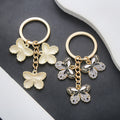Black Butterfly Enamel Charm Keychain with Gold Tone Hardware view 2