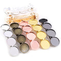 Four Round Pad Barrette Blanks in Seven Metal Finishes view 5