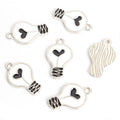 Heart Filament Light Bulb Charms in Six Colors and Two Metal Tones view 9