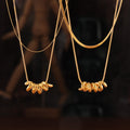 Gold Coiled Snake Pendant Necklace Fine Snake Chain view 2