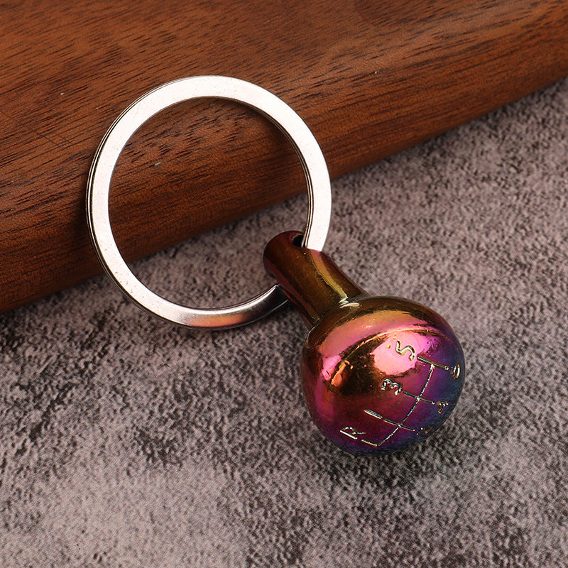 Mini Gear Shift Metal Keychain, Realistic Car Shifter Key Ring Charm