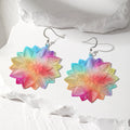 Silver Tone Rainbow Openwork Geometric Hook Earrings view 3