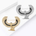 Gold Silver Egyptian Goddess Winged Figure Brooch Pin view 3
