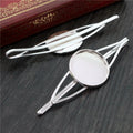 Round Cabochon Tray Hair Clip Blanks in Mixed Metal Finishes view 3
