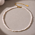 Baroque Freshwater Pearl Beaded Choker Necklace with Extension view 4