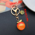 Red-Led Six-Color Iridescent Apple Double Ring Keychain Collection view 9