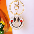 Double Sided Smiley Face Keychains in Yellow and White with Braided Loops view 7
