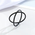 Black Adjustable Open Rings in Four Plain and Snake-Inspired Designs view 6