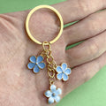 Rose, Sunflower and Blossom Charm Keychains Featuring Purple Flower Across 18 Variations view 3