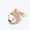 Rhinestone Beaded Pig Keychain Gold Clasp Multicolor Cord Options view 5