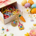Gold Tone Easter Bunny Egg and Carrot Keychain and Attached Hardware view 3