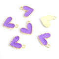 Colorful Enamel Heart Jewelry Components For DIY Earrings And Bracelets Charms view 12