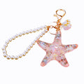 Pearl Loop Jelly Starfish Keychains in Pink Blue and Assorted Colors view 5