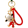 Jeweled Zodiac Cow Keychains with Braided and Bare Wrist Loops view 5