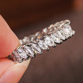 Shape-Cut Clear Stone Eternity Bands In Four Designs And Silver Tone view 6
