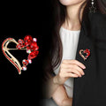 Heart Crystal Metal Brooch Pin for Jackets and Lapels view 4