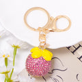 Rhinestone Fruit Keychain Lychee Strawberry Pineapple Charm view 3