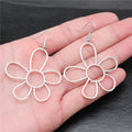 Open Flower Drop Earrings in Detailed Metal Finishes for Jewelry Making view 5
