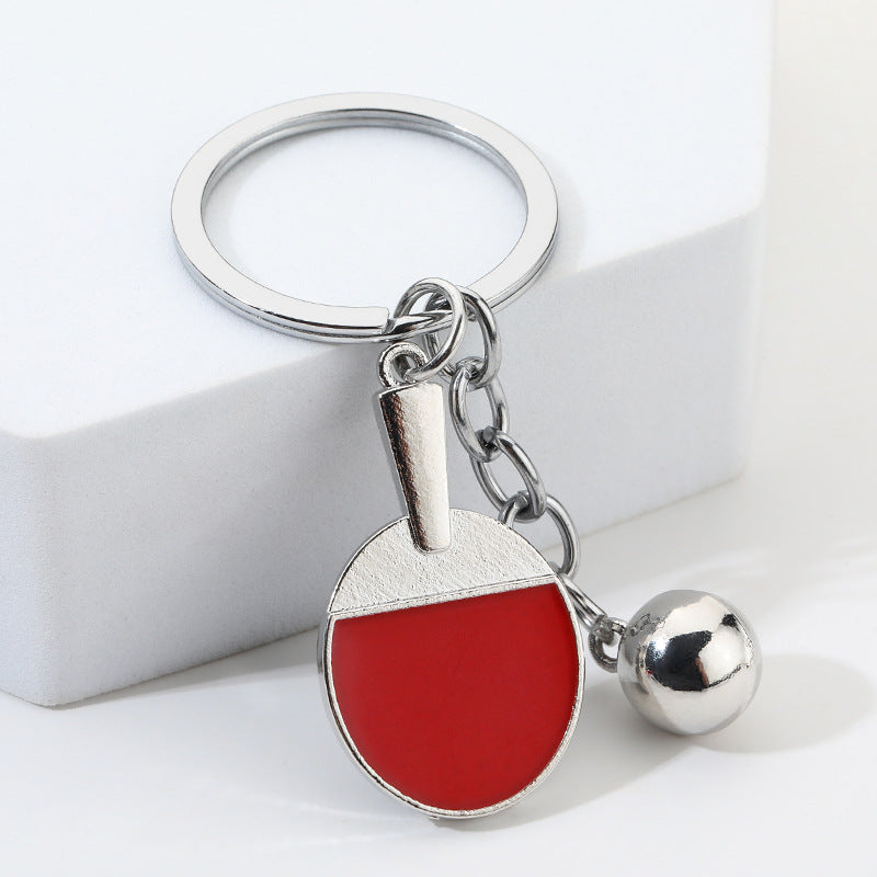 Table Tennis Paddle Metal Keychain Gift for Sports Fans