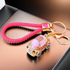 Fuchsia-Braided-Loop Pink-Jeweled-Car