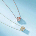Openwork Barrel Pendant Necklace In Three Metal Tones view 3