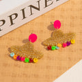 Colorful Sombrero Bead Fringe Novelty Stud Earrings view 3