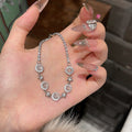 Silver Milky Round Halo Star Spacer Chain Bracelet view 3