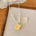 Colorful Flower Pendant Beaded Necklaces in Four Colors view 9