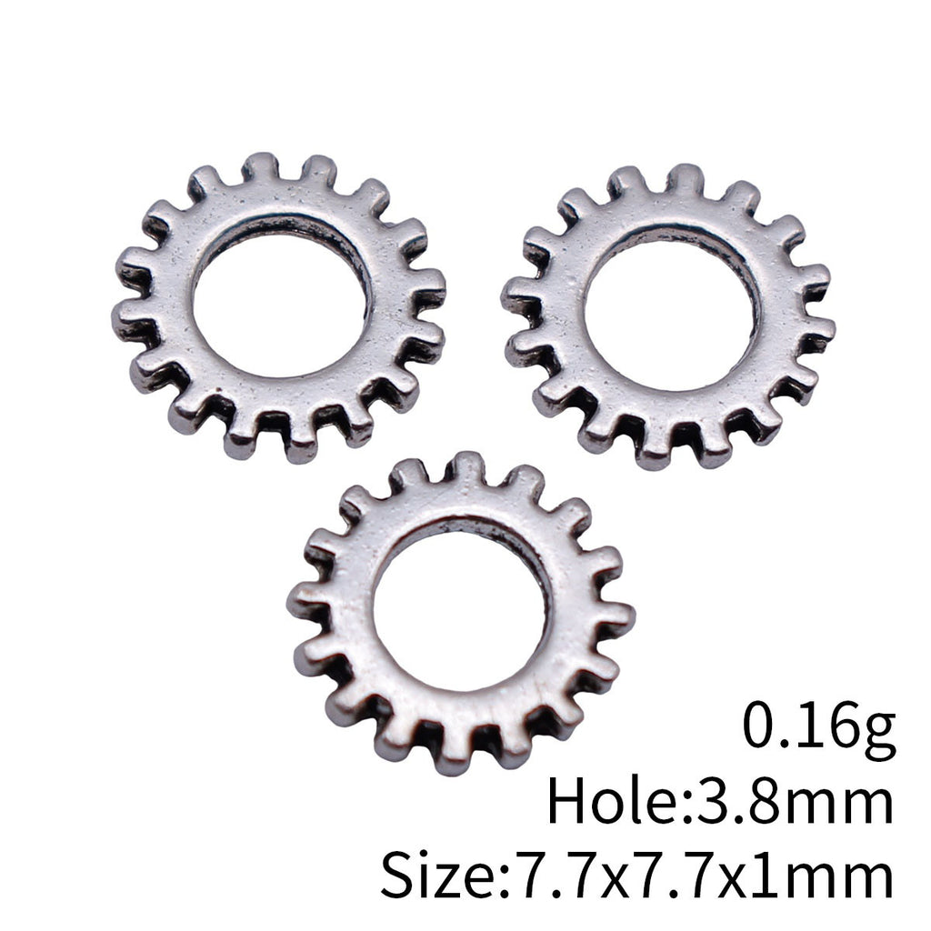 7.7x7.7x1mm 0.16g Antique Silver Zinc Alloy Small Gear Spacer Beads for Bracelet Jewelry Making