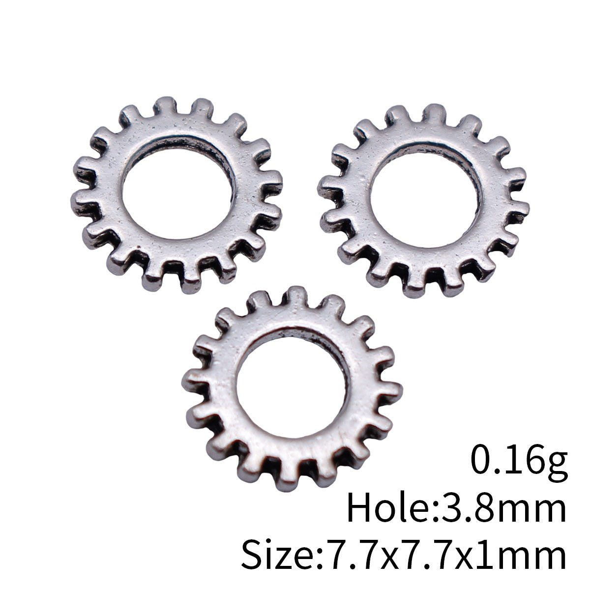 7.7x7.7x1mm 0.16g Antique Silver Zinc Alloy Small Gear Spacer Beads for Bracelet Jewelry Making