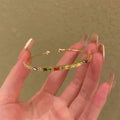 Gold Tone Multicolor Crystal Slider Bracelet Or Slim Open Cuff view 7