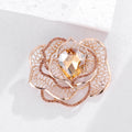 Camellia Crystal Metal Brooch Pin for Jackets and Lapels view 5