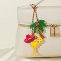 Beaded Cocktail Glass And Palm Tree Pendant On Braided Cord view 5