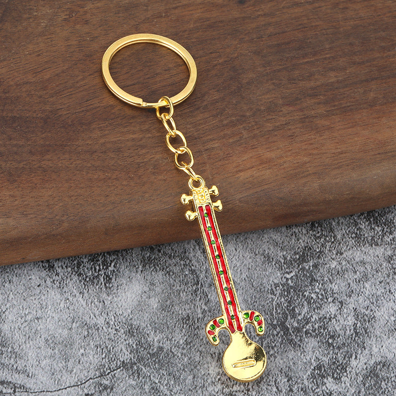 Xinjiang Rawap Musical Instrument Metal Keychain Travel Souvenir Charm