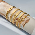 Patterned Hinged Bangle Collection in Gold and Silver Tone Styles view 4