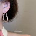 Layered Heart Outline Hoop Earrings in Silver Tone view 3