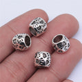 10x8mm 2.4g Antique Silver Zinc Alloy Barrel Large Hole Beads for Bracelet Necklace Making