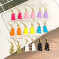 Gold Tone Gummy Bear Hook Earrings in Eleven Colors view 2